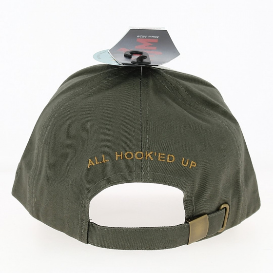 Casquette Baseball Pêcheur Coton & Cuir Kaki - Traclet