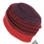 Toque with red, Bordeaux & plum wool bow - Traclet