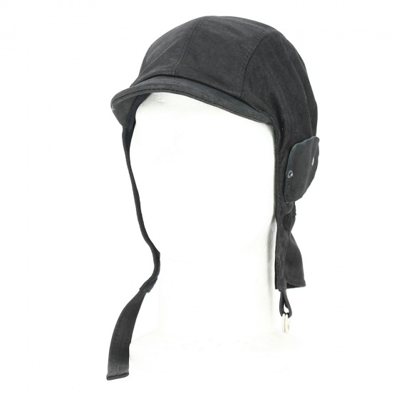 Black Leather Car Helmet - Traclet