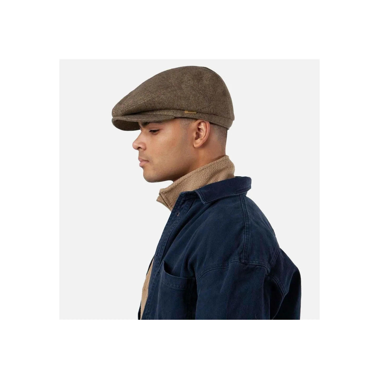 Oslo Flat Cap Chevron Brown Wool - Barts