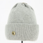 Norden Merino Wool Reverse Beanie Light Grey - Super Yellow