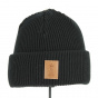 Beacon Reverse Beanie Merino Wool Black - Super Yellow