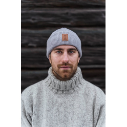 Beacon Reverse Beanie Merino Wool Light Grey - Super Yellow