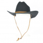 Western Hat Oyen Felt Wool Black Leather Strap - Stetson