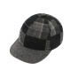 Baseball Cap Aoste Patchwork Wool Charcoal - Traclet
