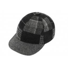 Baseball Cap Aoste Patchwork Wool Charcoal - Traclet