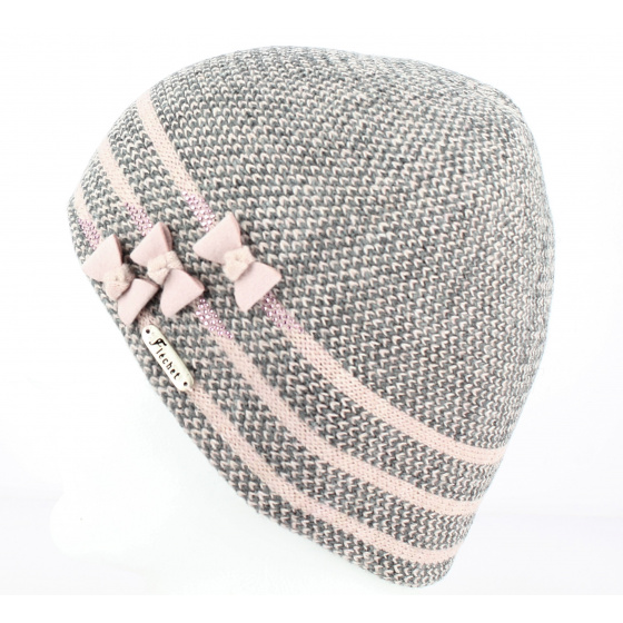 Bonnet Femme Nina Rose & Gris - Traclet Bonnet Femme Nina Rose & Gris - Traclet