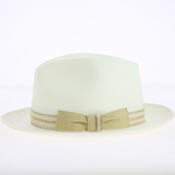Chapeau Fedora Alusi Panama Blanc - Traclet Chapeau Fedora Alusi Panama Blanc - Traclet