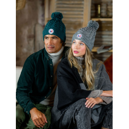 Gstaad grey pompon hat - Pipolaki