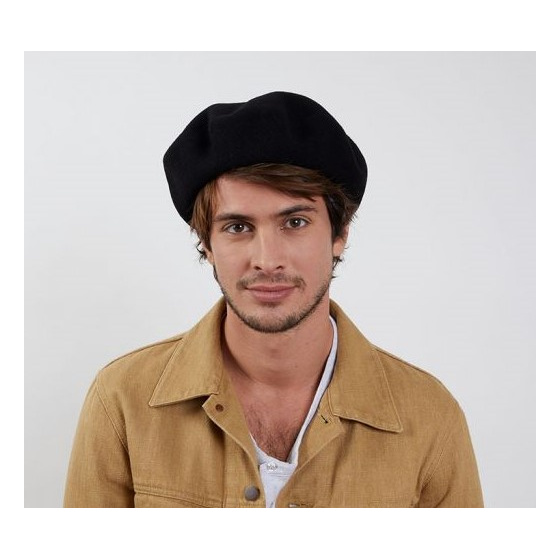 Genuine Black Campan Heritage Beret by Laulhère 10 inches - Genuine Campan - Black