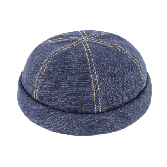 Blue Cooper Docker Linen Beanie Traclet Blue Cooper Docker Linen Beanie Traclet