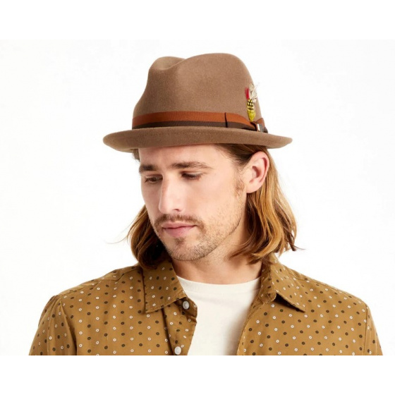 Chapeau Trilby Gain Feutre Laine Camel - Brixton