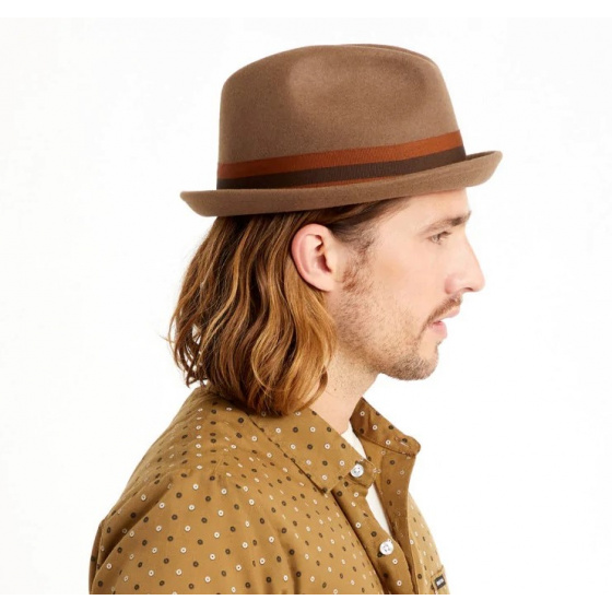 Chapeau Trilby Gain Feutre Laine Camel - Brixton