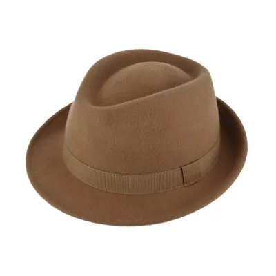 Chapeau Trilby Vénissieux Feutre Camel - Traclet
