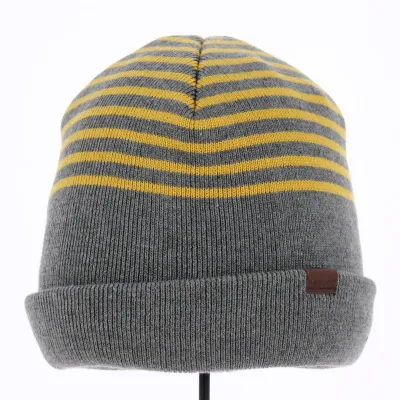 Bonnet Marl Gris rayé jaune - Kangol
