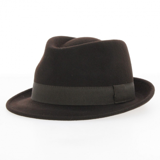 Trilby Unity Waterproof Brown Wool Felt Hat - Traclet