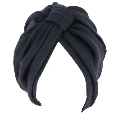 Turban Sophie Chimiothérapie Coton Noir - Traclet t Reference : 17153| Chapellerie Traclet