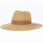 Camille Camel Wool Felt Wide-Brimmed Hat - Traclet