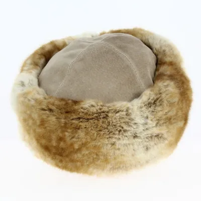 Toque Ivanova Cuir & Fausse Fourrure Beige - Traclet