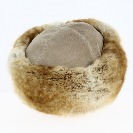 Toque Ivanova Leather & Faux Fur Beige - Traclet