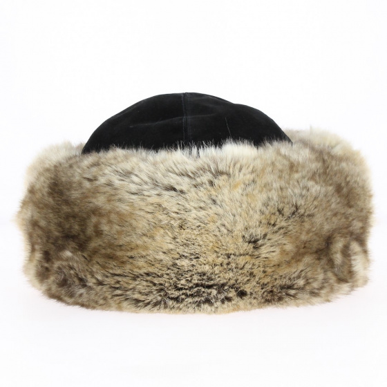 Toque Ivanova Leather & Faux Fur Black - Traclet