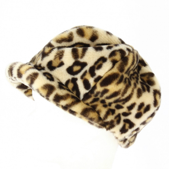Newsboy Style Cap Liliya Faux Fur Beige - Traclet