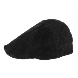Ducky Black Leather Cap - Aussie Apparel