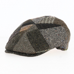 Flat Cap Oxford Patchwork Wool Brown and Green - Traclet