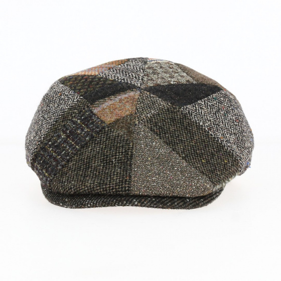 Casquette Plate Oxford Patchwork Laine Marron et Vert - Traclet Casquette Plate Oxford Patchwork Laine Marron et Vert - Traclet