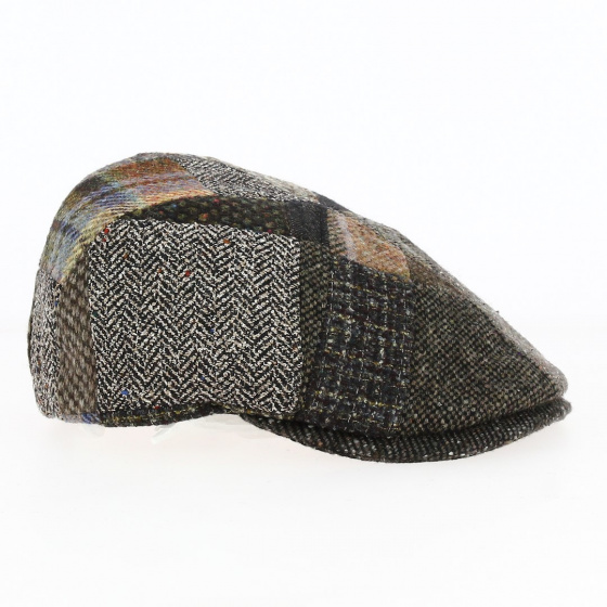 Flat Cap Oxford Patchwork Wool Brown and Green - Traclet