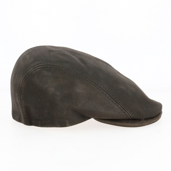 Brown Leather Daffy Cap - Traclet
