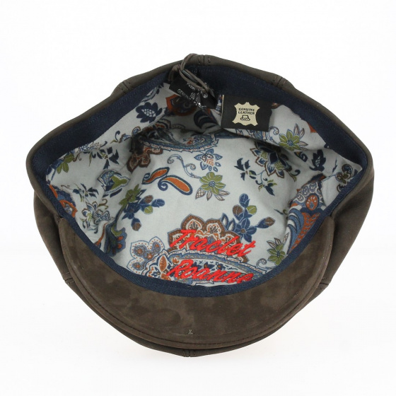 Brown Leather Daffy Cap - Traclet