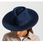 Fedora Jo Rancher Wool Felt Hat Navy Blue - Brixton