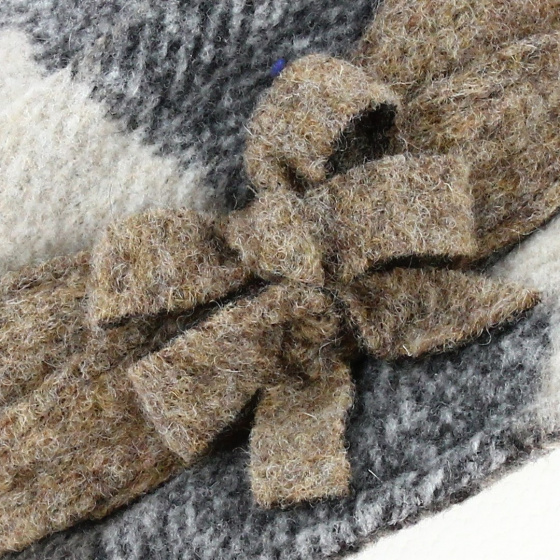 Plaid Wool Cloche Hat with Fleece Lining - Traclet