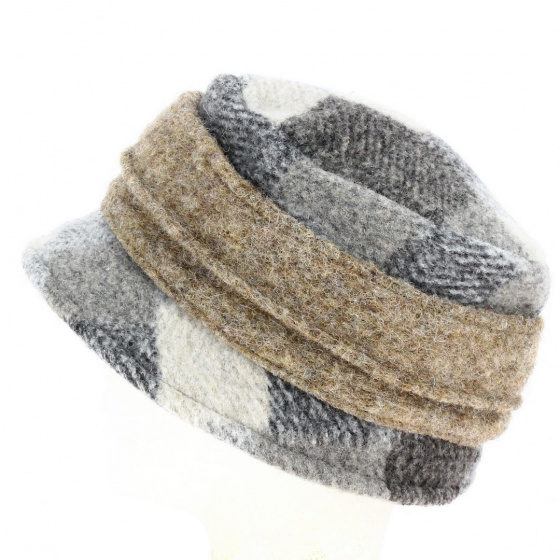 Chapeau cloche Carreaux Laine Doublure Polaire - Traclet Chapeau cloche Carreaux Laine Doublure Polaire - Traclet