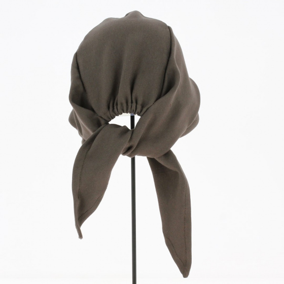 Brown Cotton Turban Scarf - Traclet Brown Cotton Turban Scarf - Traclet