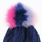 Navy Blue Twisted Pompon Beanie - Traclet