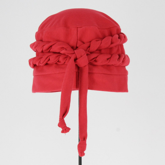 Toque Chimiothérapie Torsade Coton rouge - Traclet Toque Chimiothérapie Torsade Coton rouge - Traclet