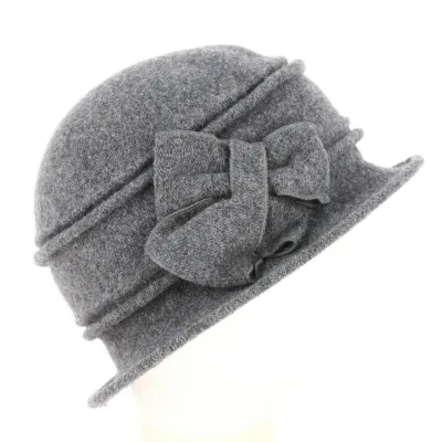 Mania Cloche Hat Grey wool felt - Traclet