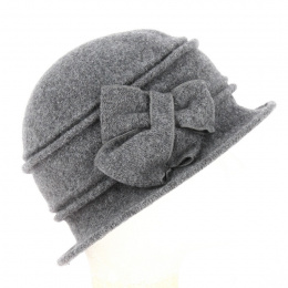 Cloche Hat Zaus Wool Felt Navy - Traclet