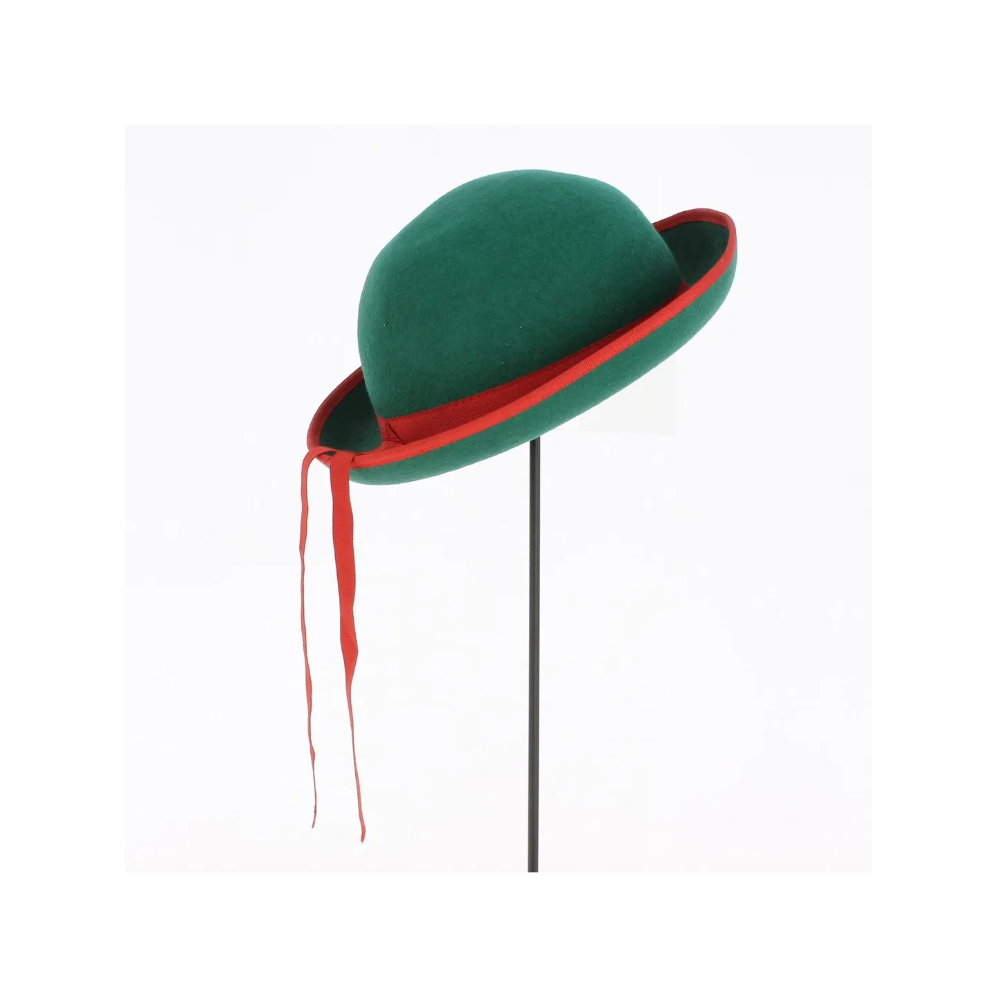 Chapeau Breton Feutre Laine Vert et Rouge - Traclet