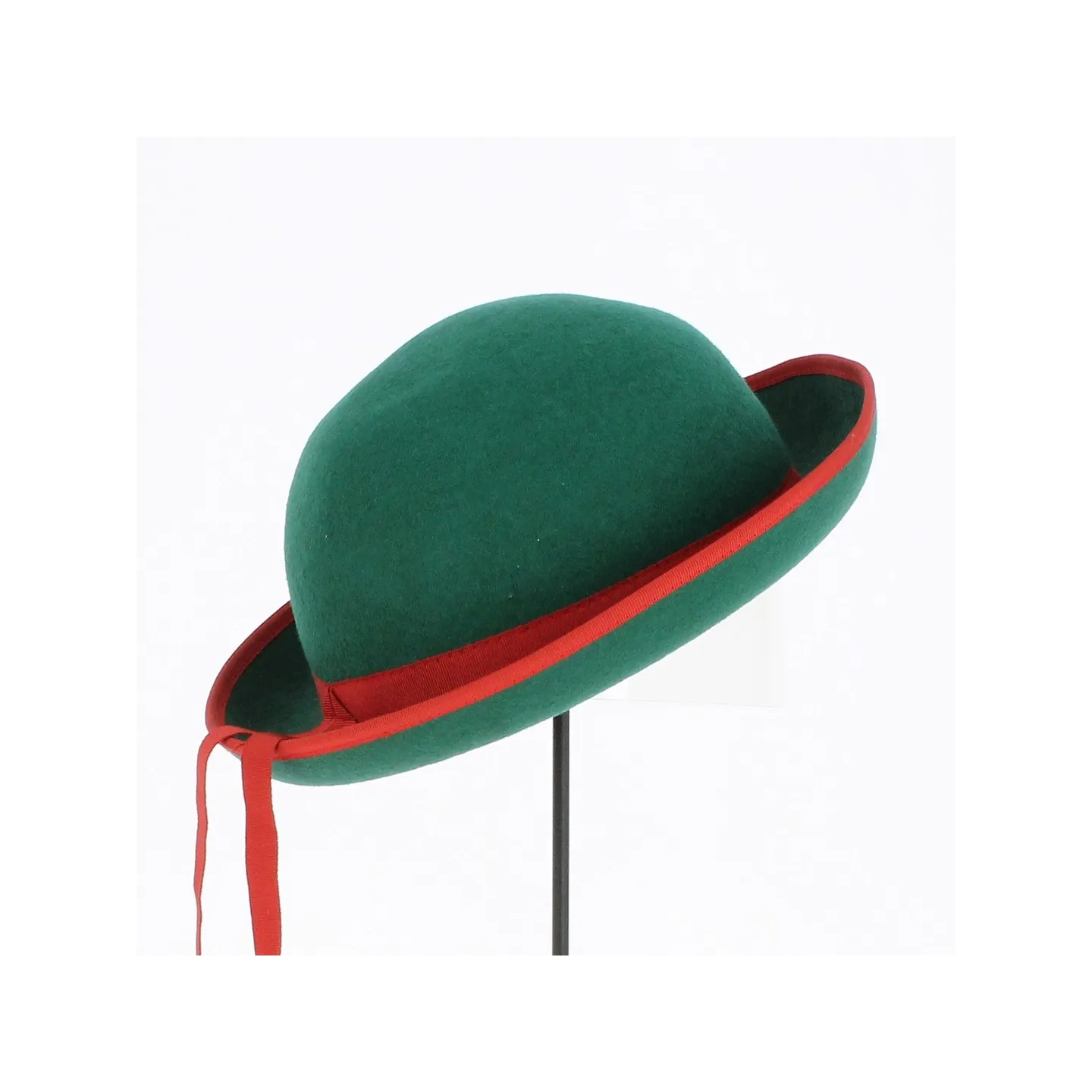 Chapeau Breton Feutre Laine Vert et Rouge - Traclet