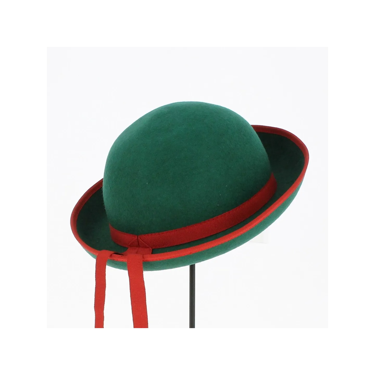 Chapeau Breton Feutre Laine Vert et Rouge - Traclet