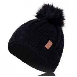 Santa Monica Black Pom-Pom Beanie - Von Dutch