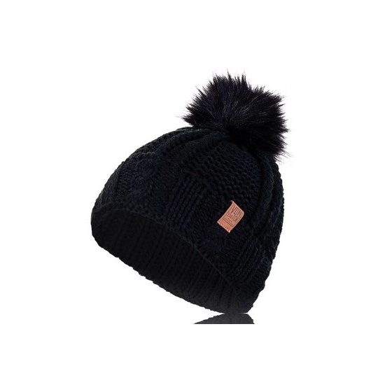 Santa Monica Black Pom-Pom Beanie - Von Dutch
