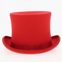 Top Hat Felt Wool Poppy Front - Traclet