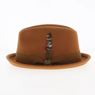 Trilby Gain Felt Wool Caramel Hat - Brixton