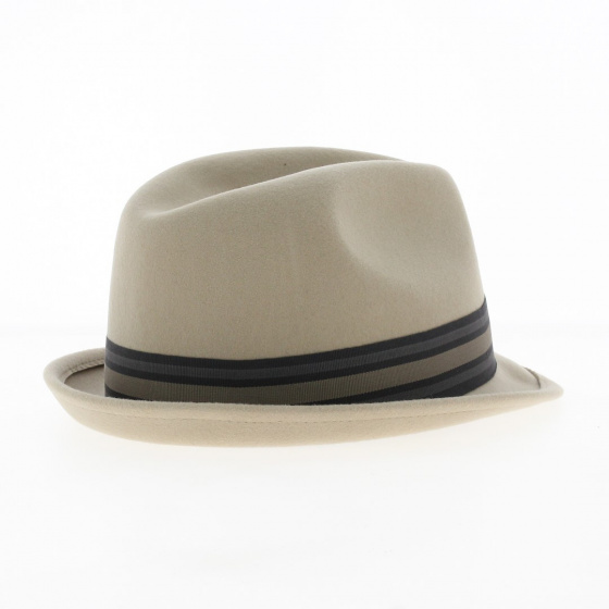 Chapeau Trilby Gain Feutre Laine Beige - Brixton