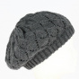 Flora knitted beret anthracite - Traclet