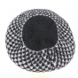 Béret - Bonnet Tricot Angora Losange Bi-couleur Noir et gris - Traclet